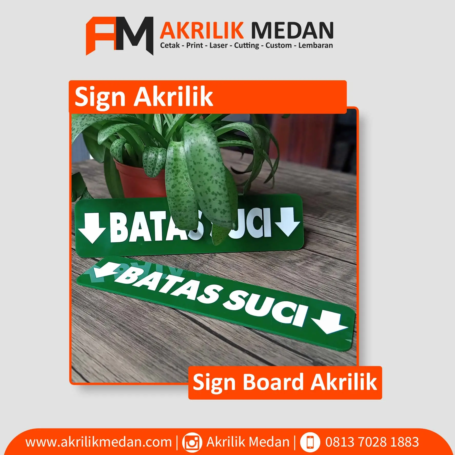 Tanda Batas Suci Akrilik untuk Tempat Wudhu: Praktis dan Elegan