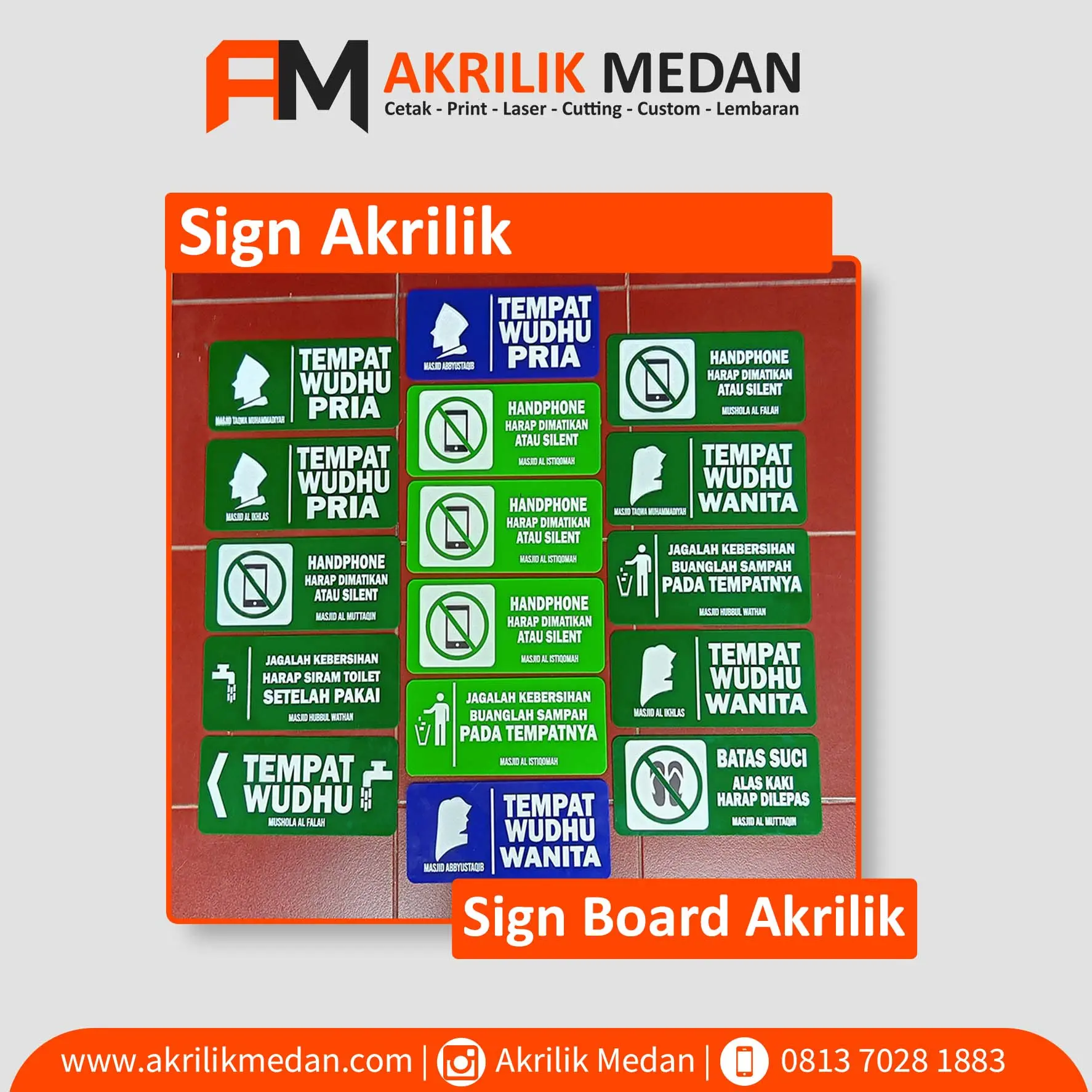 Papan Petunjuk Akrilik untuk Gedung dan Mall