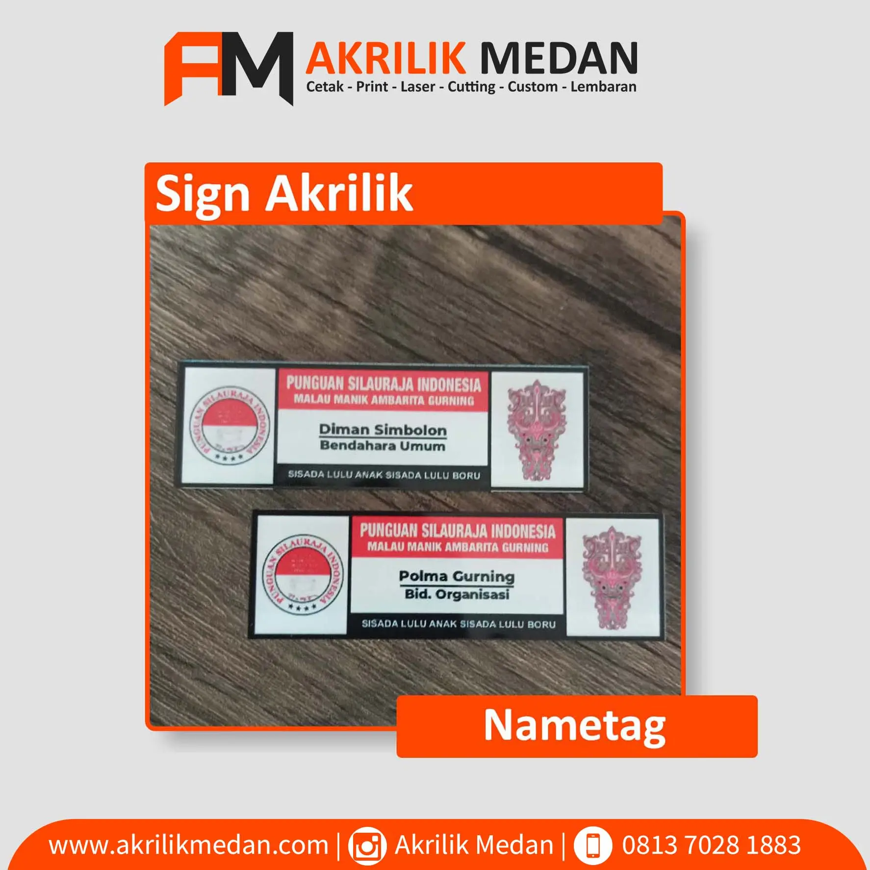 Name Tag Akrilik Ele.