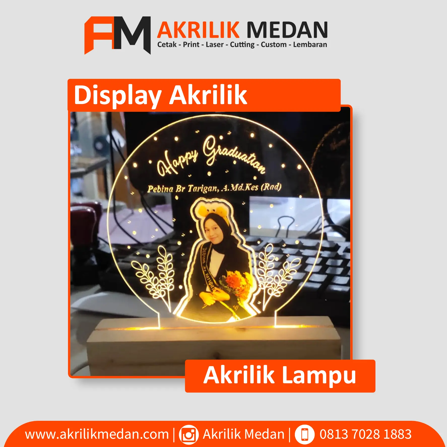 Lampu Tidur Akrilik .