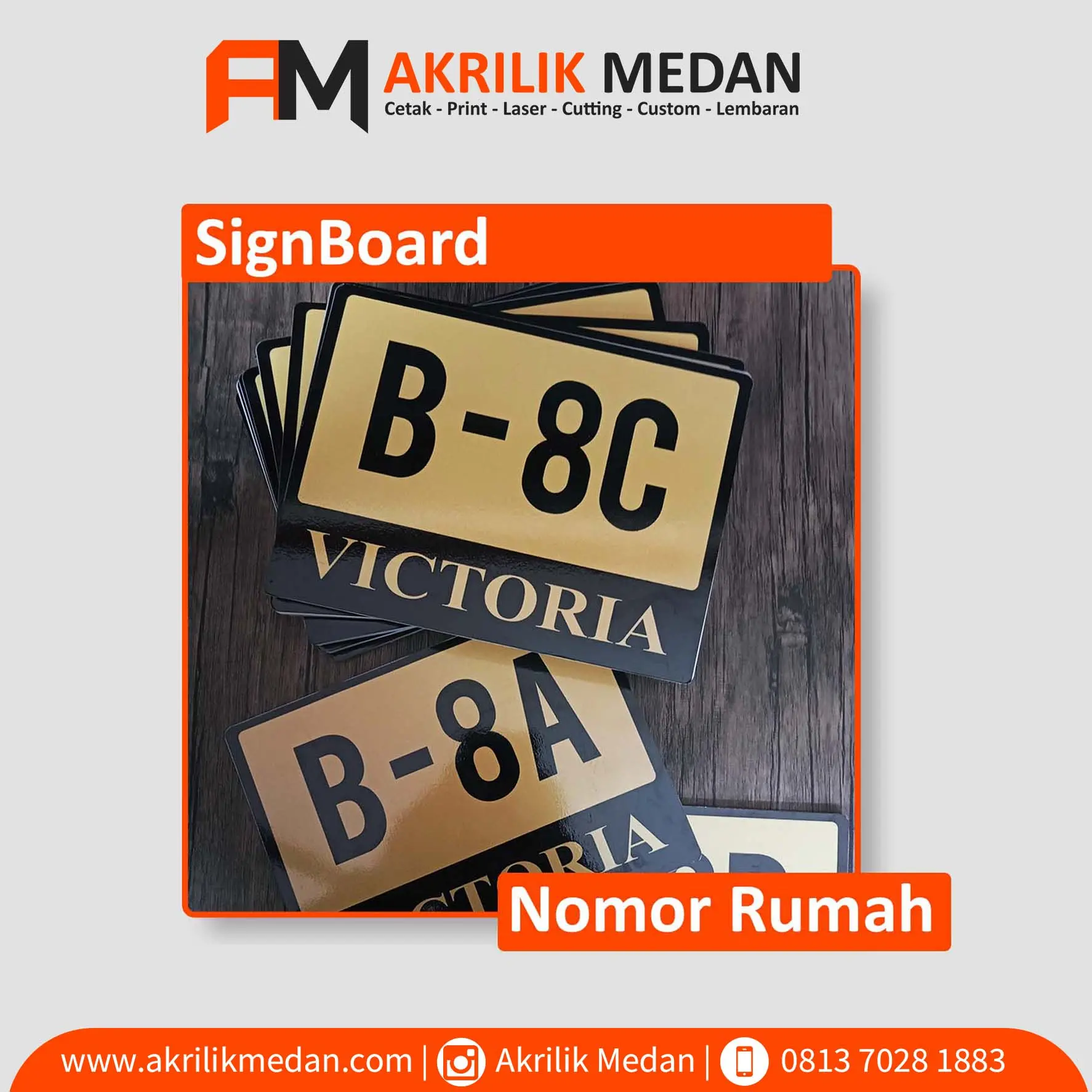 Papan Nama Rumah dari Akrilik: Tahan Cuaca dan Tetap Elegan