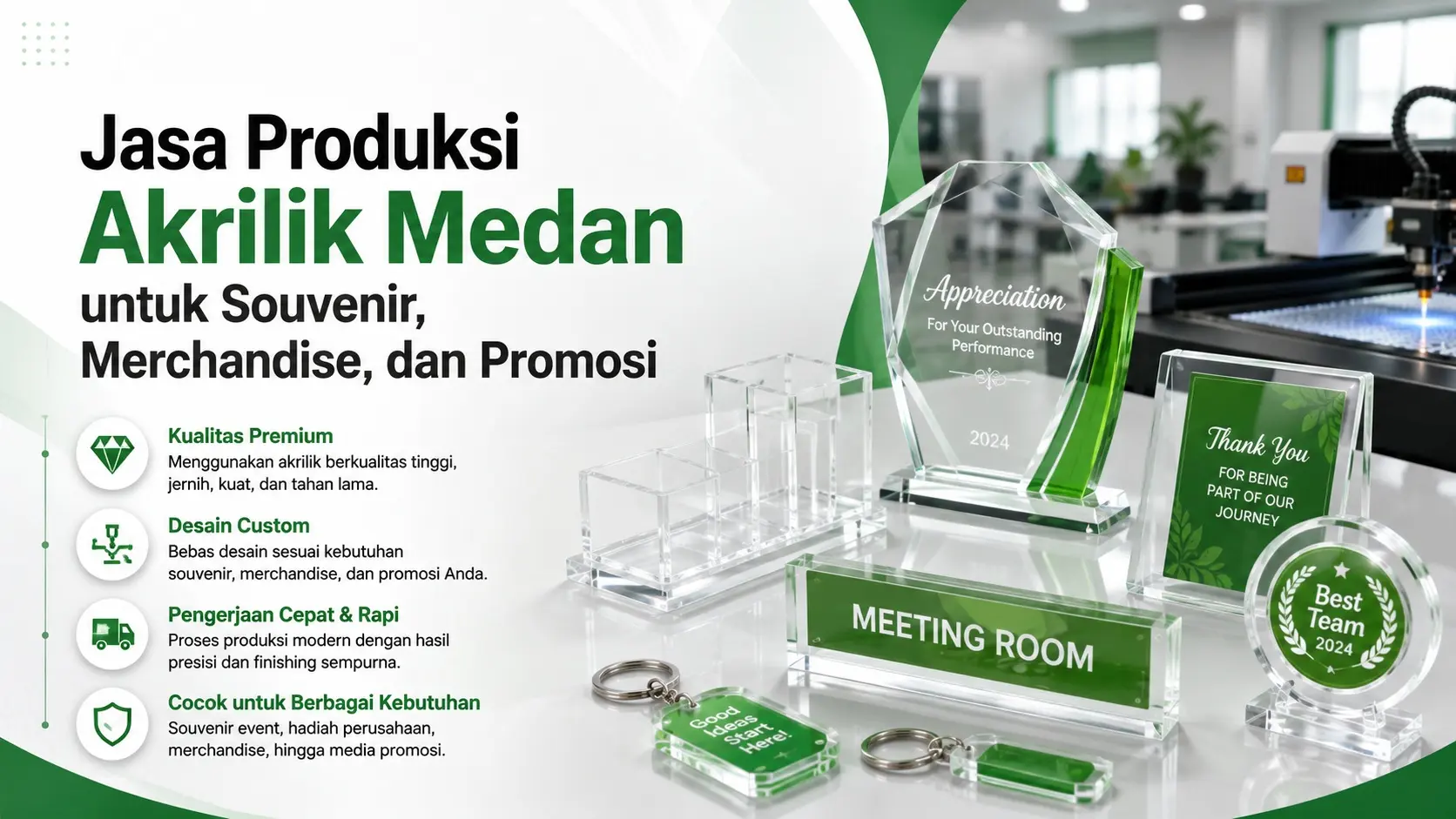 Jasa Produksi Akrilik Medan untuk Souvenir, Merchandise, dan Promosi