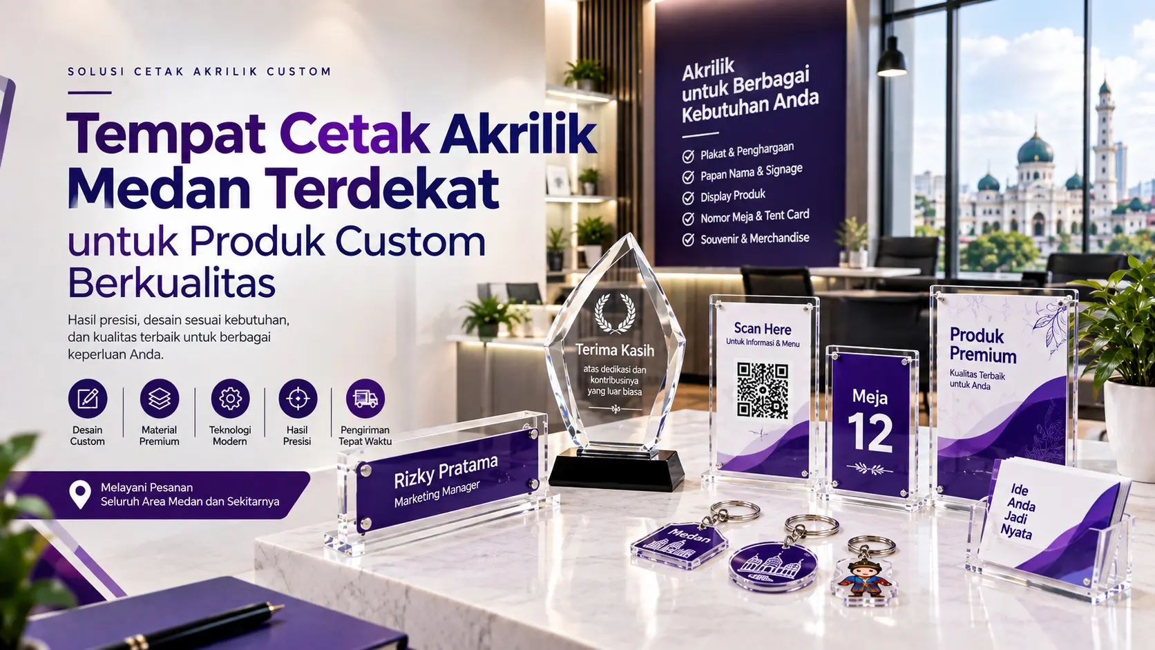Tempat Cetak Akrilik Medan Terdekat untuk Produk Custom Berkualitas