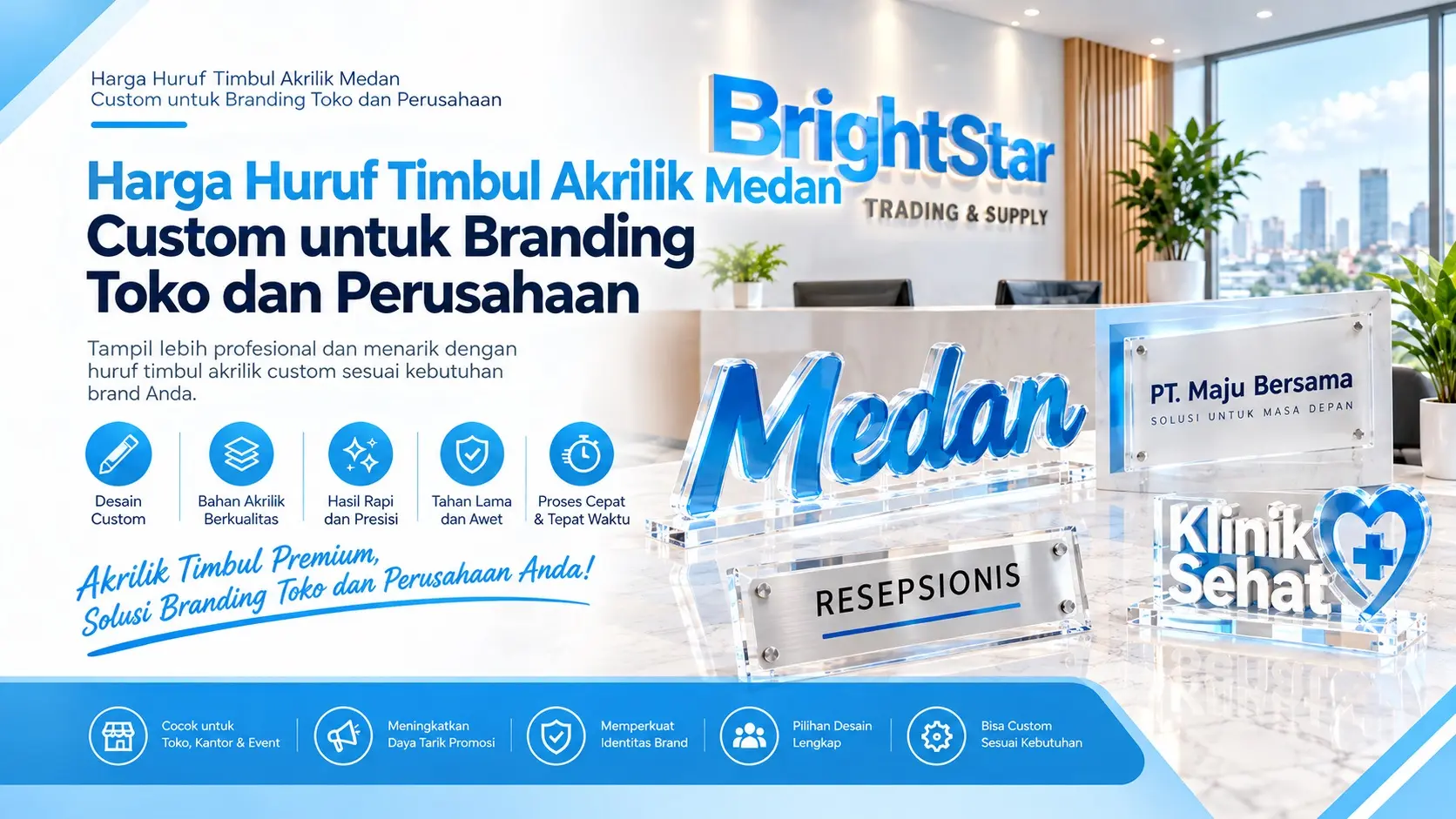 Harga Huruf Timbul Akrilik Medan Custom untuk Branding Toko dan Perusahaan