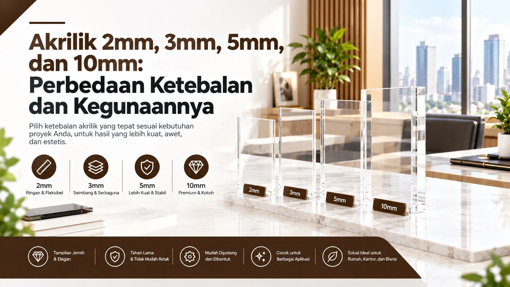 Akrilik 2mm 3mm 5mm dan 10mm Perbedaan Ketebalan dan Kegunaannya