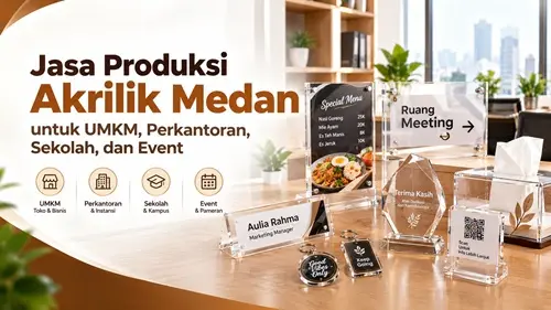 Jasa Produksi Akrilik Medan untuk UMKM Perkantoran Sekolah dan Event