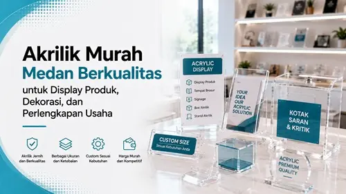 Akrilik Murah Medan Berkualitas untuk Display Produk Dekorasi dan Perlengkapan Usaha