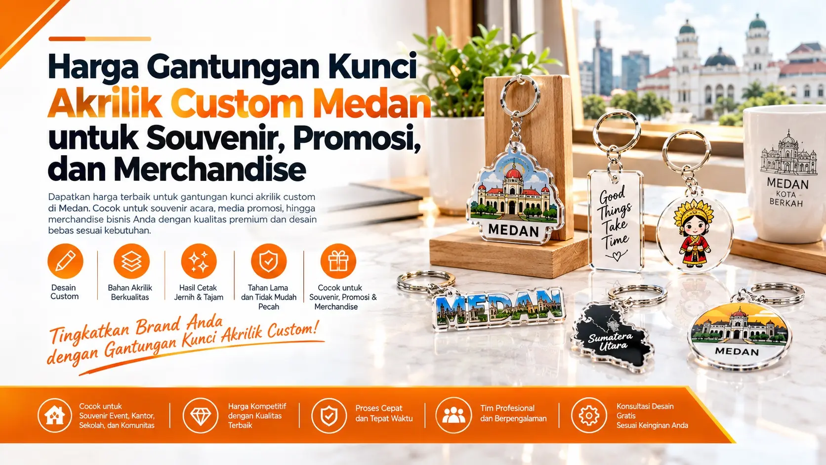 Harga Gantungan Kunci Akrilik Custom Medan untuk Souvenir Promosi dan Merchandise