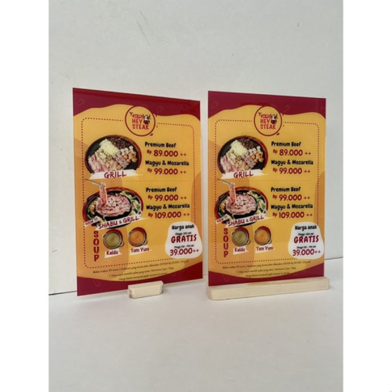 Akrilik UV Menus - S.