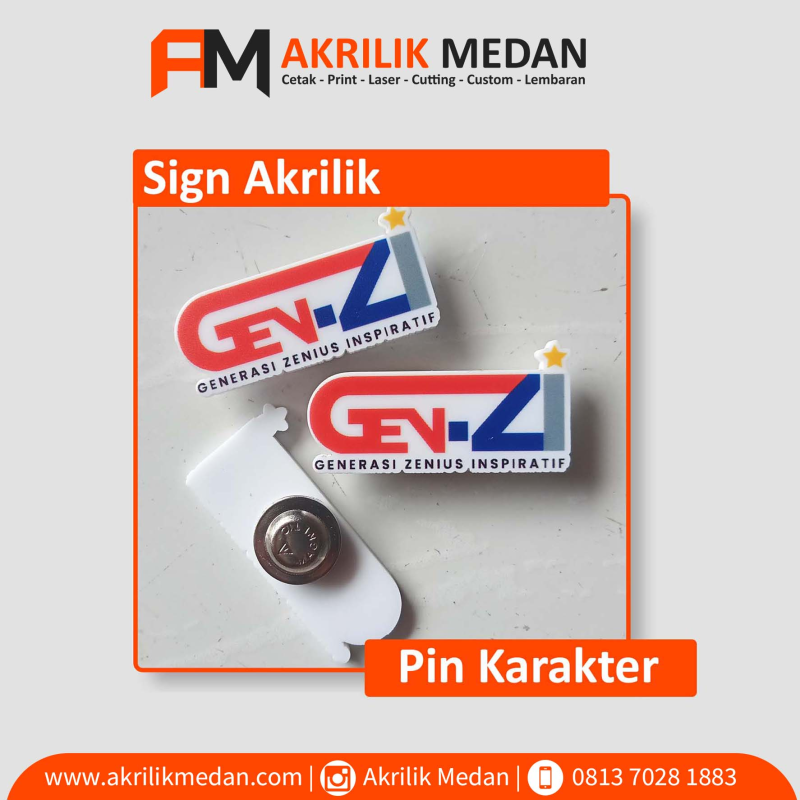 Pin Akrilik Karakter.