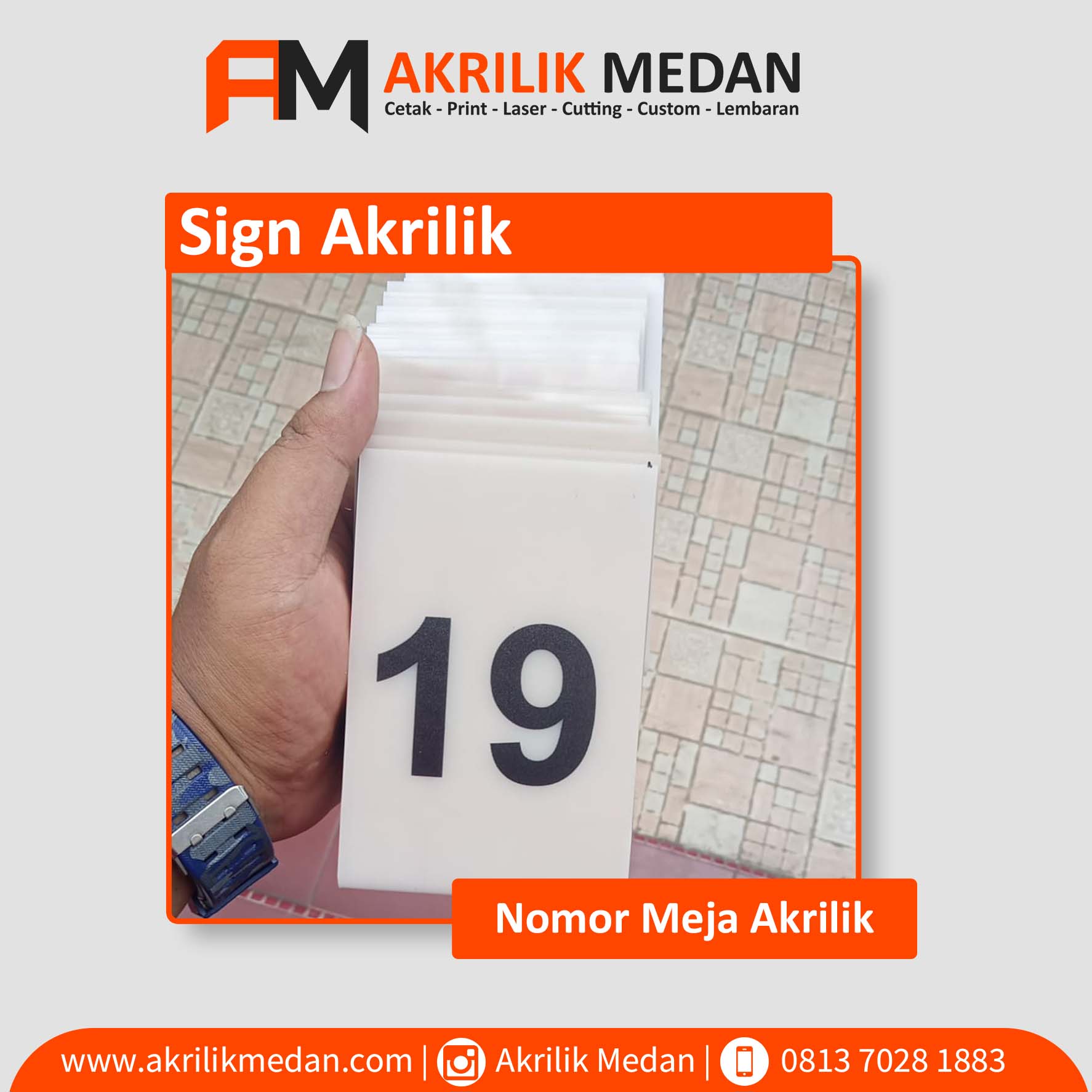 Nomor Meja AKrilik