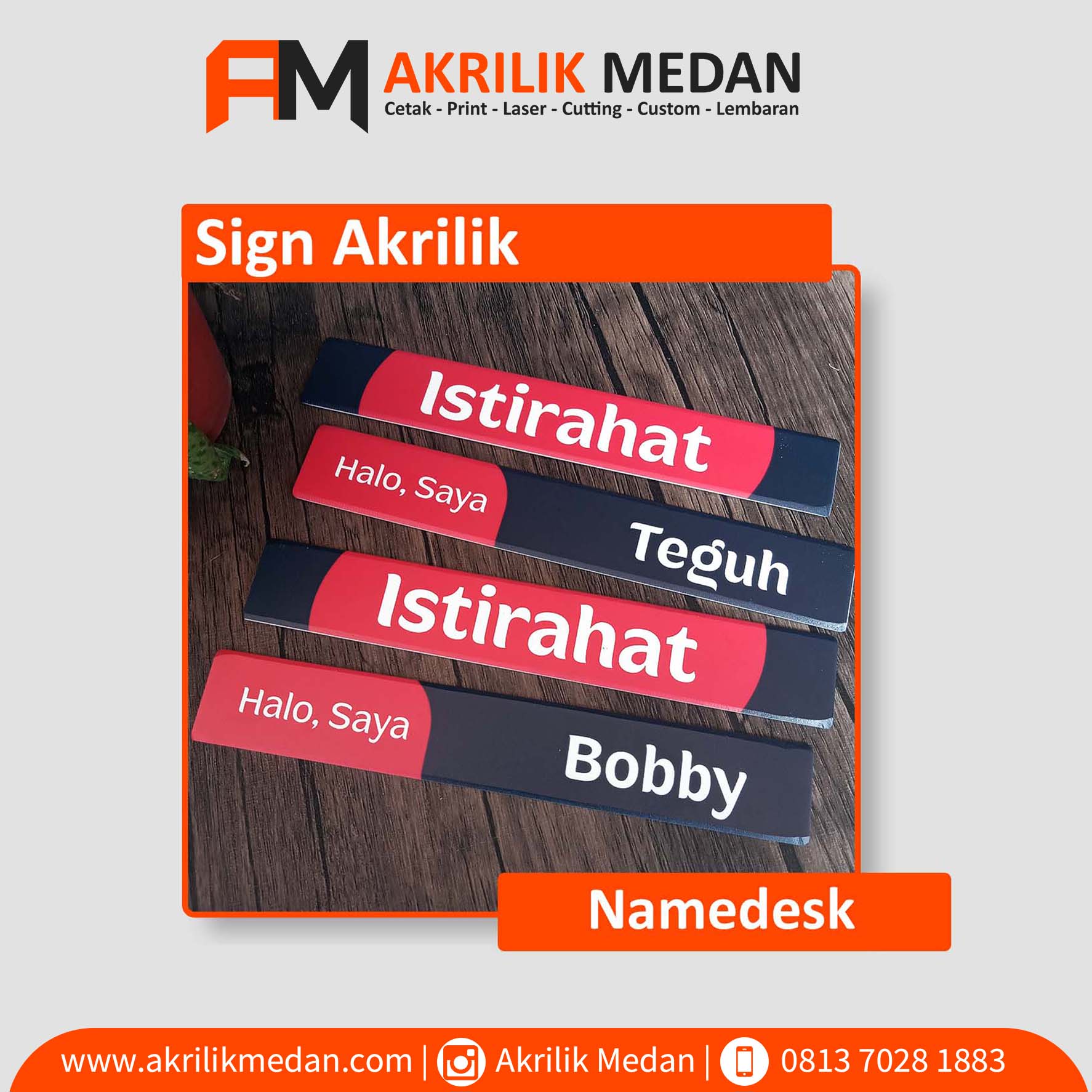 Namedesk Akrilik UV Printing