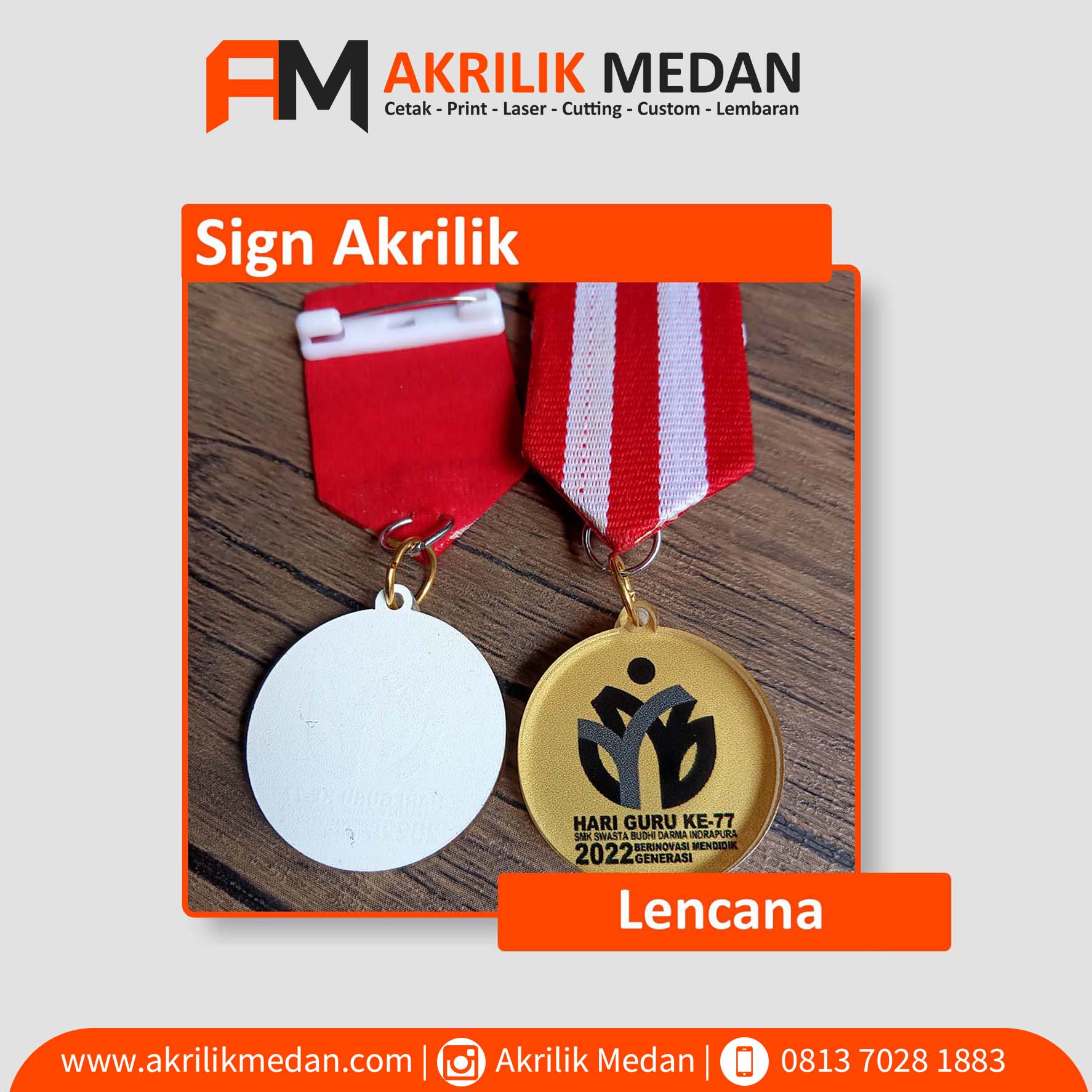 Lencana akrilik 1 sisi UV