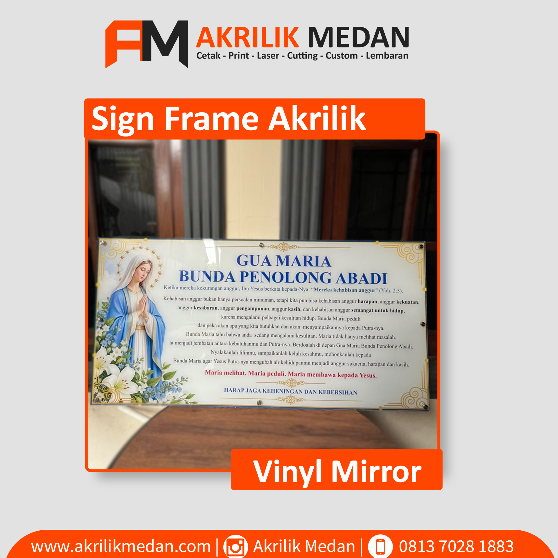 Sign Frame Akrilik